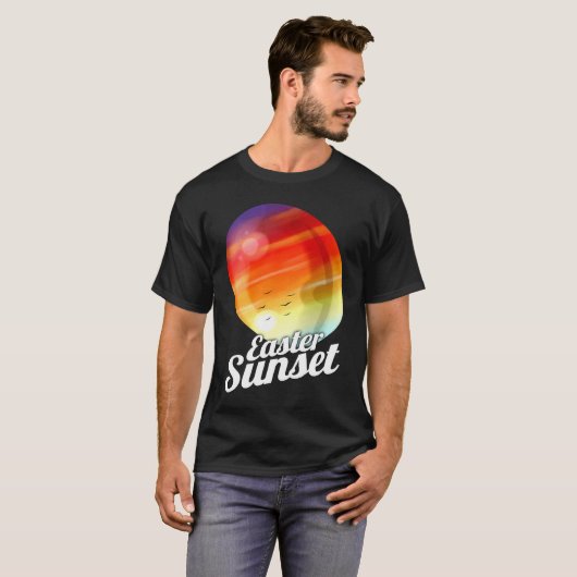 Easter Sunset Painted Easter Egg For Egg Hunt On E Tシャツ (正面フル)