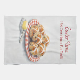 Easter Tea Towel | Hot Cross Buns Kitchen Gift キッチンタオル