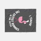 Easter Teach Cutest Bunnies Patch Illustration フリースブランケット (正面(横))