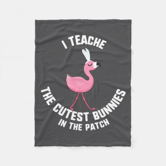 Easter Teach Cutest Bunnies Patch Illustration フリースブランケット (正面)