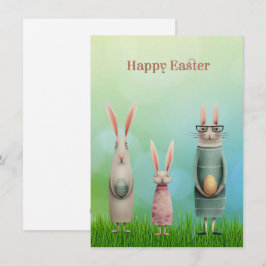 Easter Three Bunnies in Grass Card シーズンカード