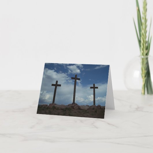 Easter Three Empty Crosses Ressurection Note Card シーズンカード (正面)