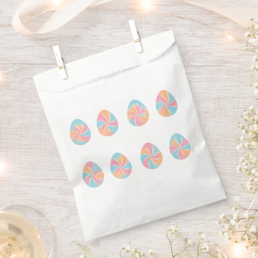 Easter Tie-Dye eggs mid-tone soft pattern フェイバーバッグ (クリップ留めされた状態)