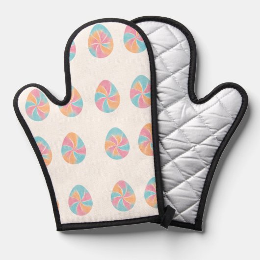 Easter Tie-Dye eggs  mid-tone soft pattern 鍋つかみ (正面/裏面)