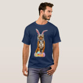 Easter  Tiger Funny Bunny Ears  Eggs Tiger Gift Tシャツ (正面フル)