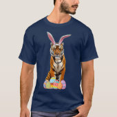 Easter  Tiger Funny Bunny Ears  Eggs Tiger Gift Tシャツ (正面)