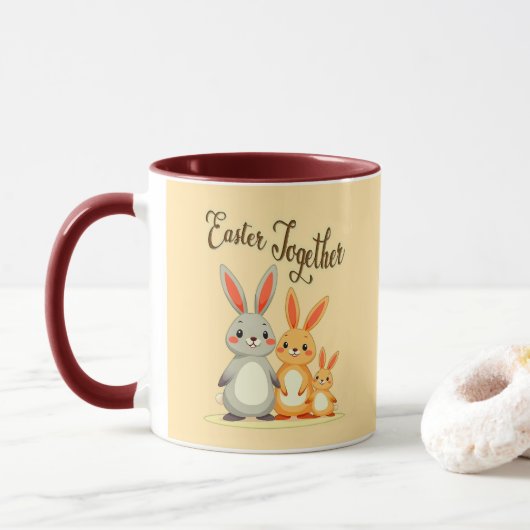 Easter Together – Sweet Bunny Family - caneca マグカップ (ドーナツ)
