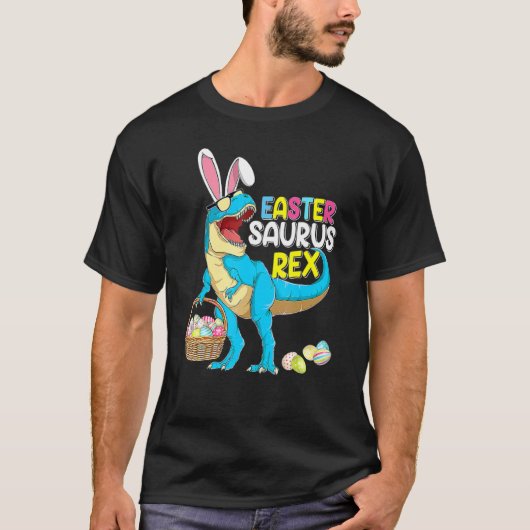 Easter Trex For Kids Dinosaur Bunny Easter Saurus Tシャツ (正面)