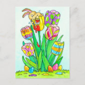 Easter Tulips with Bunny Postcard ポストカード (正面)