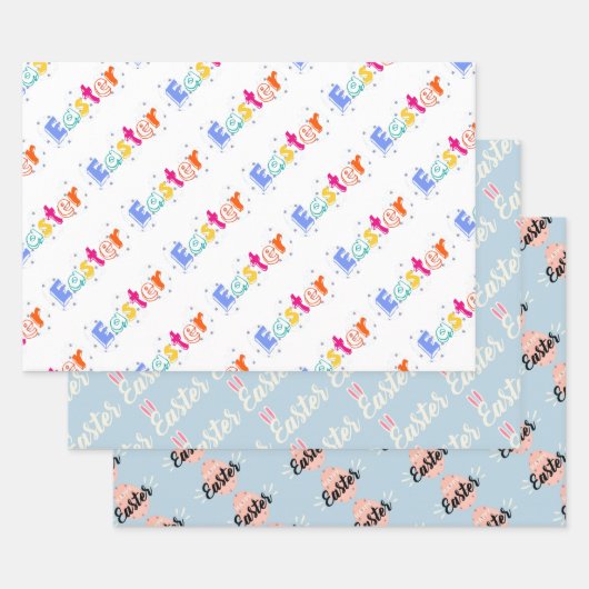 Easter Typography Wrapping Paper Set  ラッピングペーパーシート (セット)
