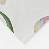 Easter Whimsy – Seamless Bunny & Lily Pattern フリースブランケット (角)