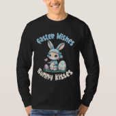 Easter Wishes Bunny Kisses Easter Bunny Pun Tシャツ (正面)