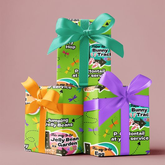 Easter Wrapping Paper Jelly Bean Signs ラッピングペーパー