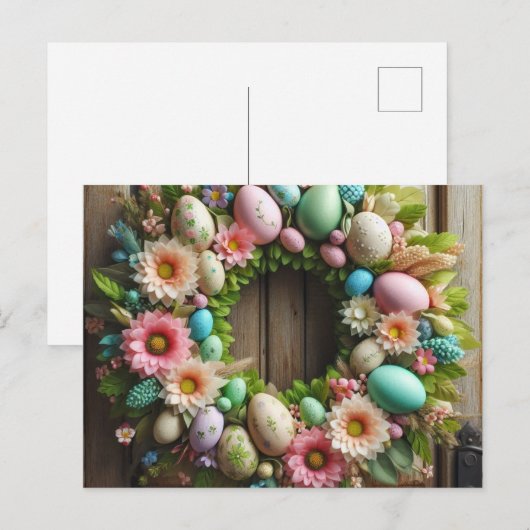 Easter wreath シーズンポストカード (正面/裏面)
