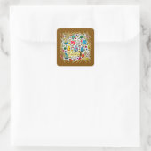 Easter Wreath – Spring Bunny - Autocolante スクエアシール (バッグ)