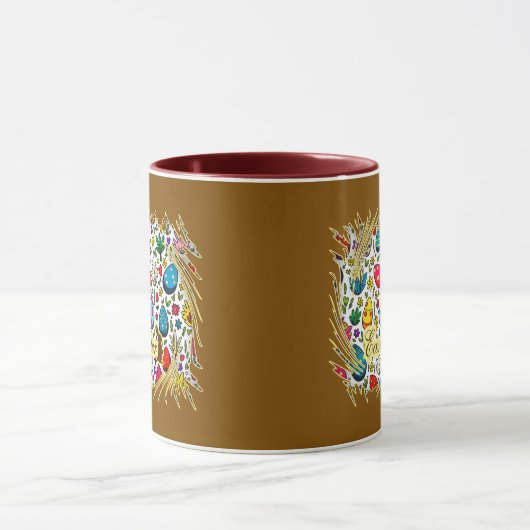 Easter Wreath – Spring Bunny Decoration caneca マグカップ (中央)