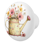 Easter Yellow Pink Watering Can of Flowers セラミックノブ (右)