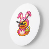 Easter Yellow Rubber Duck Cruise Ship Cruising Duc ラージ壁時計 (傾斜)