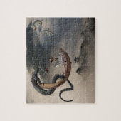 Eastern Asian Dragon Ninja Tiger Flying boats ジグソーパズル (縦)