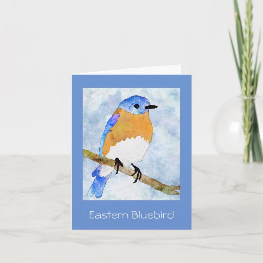 Eastern Bluebird – オス – 水彩Notecard カード (正面)