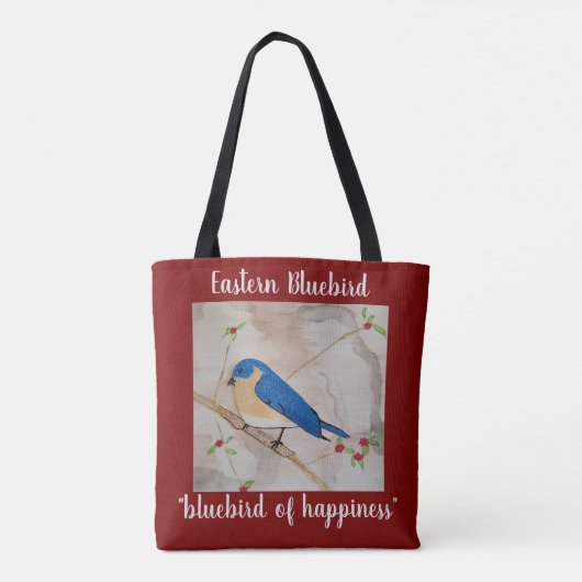 Eastern Bluebird Deep Red トートバッグ (裏面)