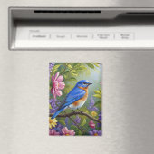 Eastern Bluebird flowers マグネット (インサイチュ (食洗機))