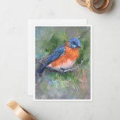 Eastern Bluebird Painting Note Card ノートカード (正面/裏面インサイチュ)