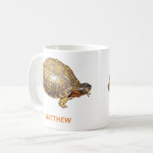 Eastern Box Turtleの写真パーソナライズされた コーヒーマグカップ (正面左)