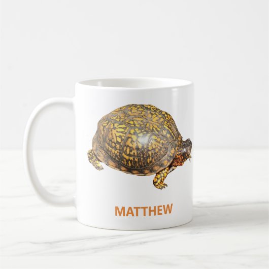 Eastern Box Turtleの写真パーソナライズされた コーヒーマグカップ (左)