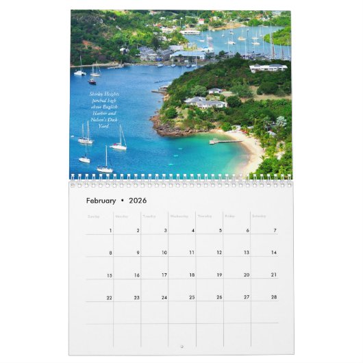 Eastern Caribbean Calendar for 2026 カレンダー (2月 2026)
