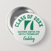 Eastern Center For Arts & Technologyのボタンロゴ 缶バッジ (正面&裏面)