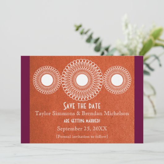 Eastern Far Sunset Chic Save the Date 招待状 (スタンド正面)