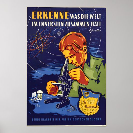 Eastern German Poster FDJ Course work of the Free ポスター (正面)