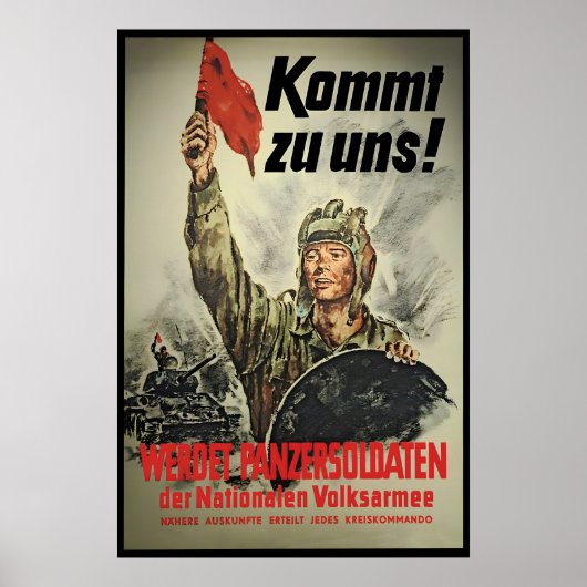 Eastern German Propaganda Poster Come to us! Tank ポスター (正面)