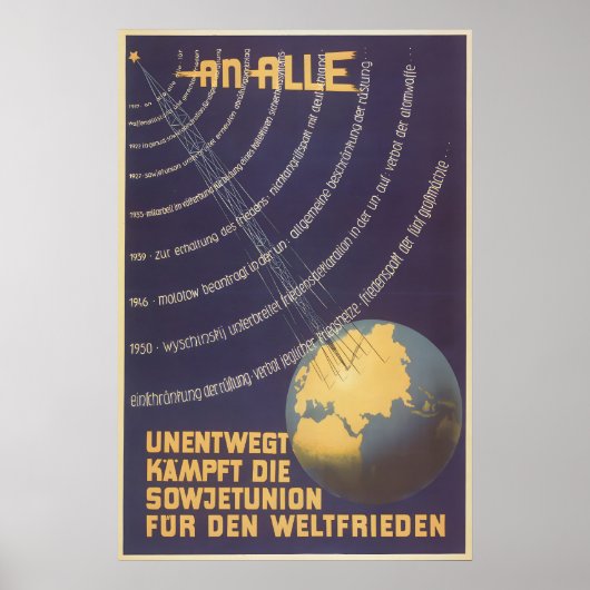 Eastern German Propaganda Poster Unwavering fights ポスター (正面)