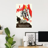 Eastern Germany Propaganda Poster FDGB 1st of May ポスター (ホームオフィス)