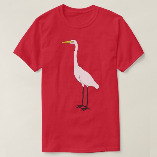 Eastern Great Egret on Black Tシャツ (デザイン正面)