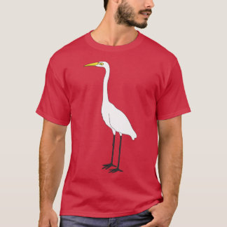 Eastern Great Egret on Black Tシャツ