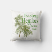 Eastern Hemlock Botanical Nature Decor Pillow クッション (正面)