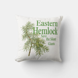 Eastern Hemlock Botanical Nature Decor Pillow クッション