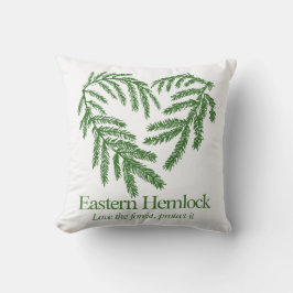 Eastern Hemlock Heart Nature Decorative Pillow クッション