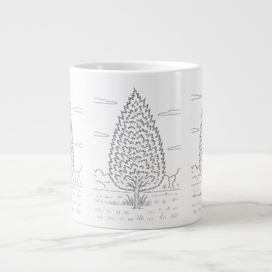 Eastern Red Cedar - Juniperus virginiana - Native ジャンボコーヒーマグカップ (正面)