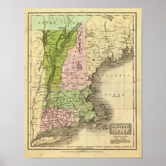 Eastern States Olney Map ポスター (正面)