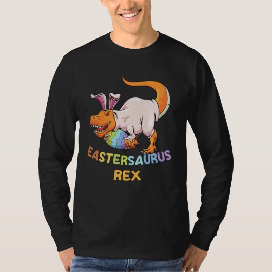 Eastersaurus Rex Easter Rex Dinosaur Bunny Kids Di Tシャツ (正面)