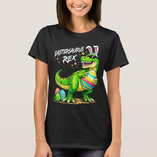 Eastersaurus Rex Funny Dinosaur Easter T Rex Bunny Tシャツ (正面)