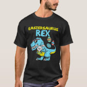 Eastersaurus Rex Trex Easter Bunny Dino Boys Kids  Tシャツ (正面)