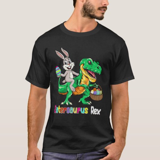 Eastersaurus Rex Trex Easter Bunny Dino Boys Kids  Tシャツ (正面)