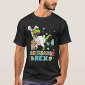 Eastersaurus Rex Trex Easter Bunny Dino Boys Kids Tシャツ (正面)