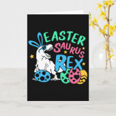 Eastersaurus T-rex Easter Day Tee, Cute Easter Bun カード (黄色い花)