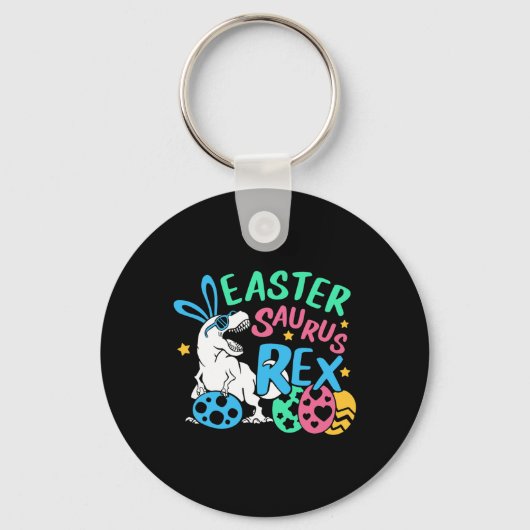Eastersaurus T-rex Easter Day Tee, Cute Easter Bun キーホルダー (正面)